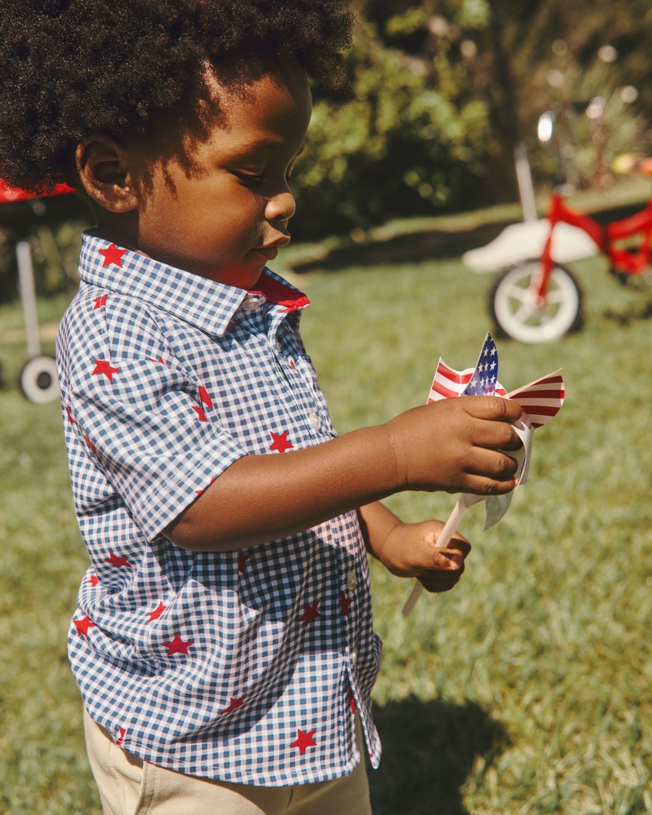 Blue Ribbon Gingham Button Down Shirt