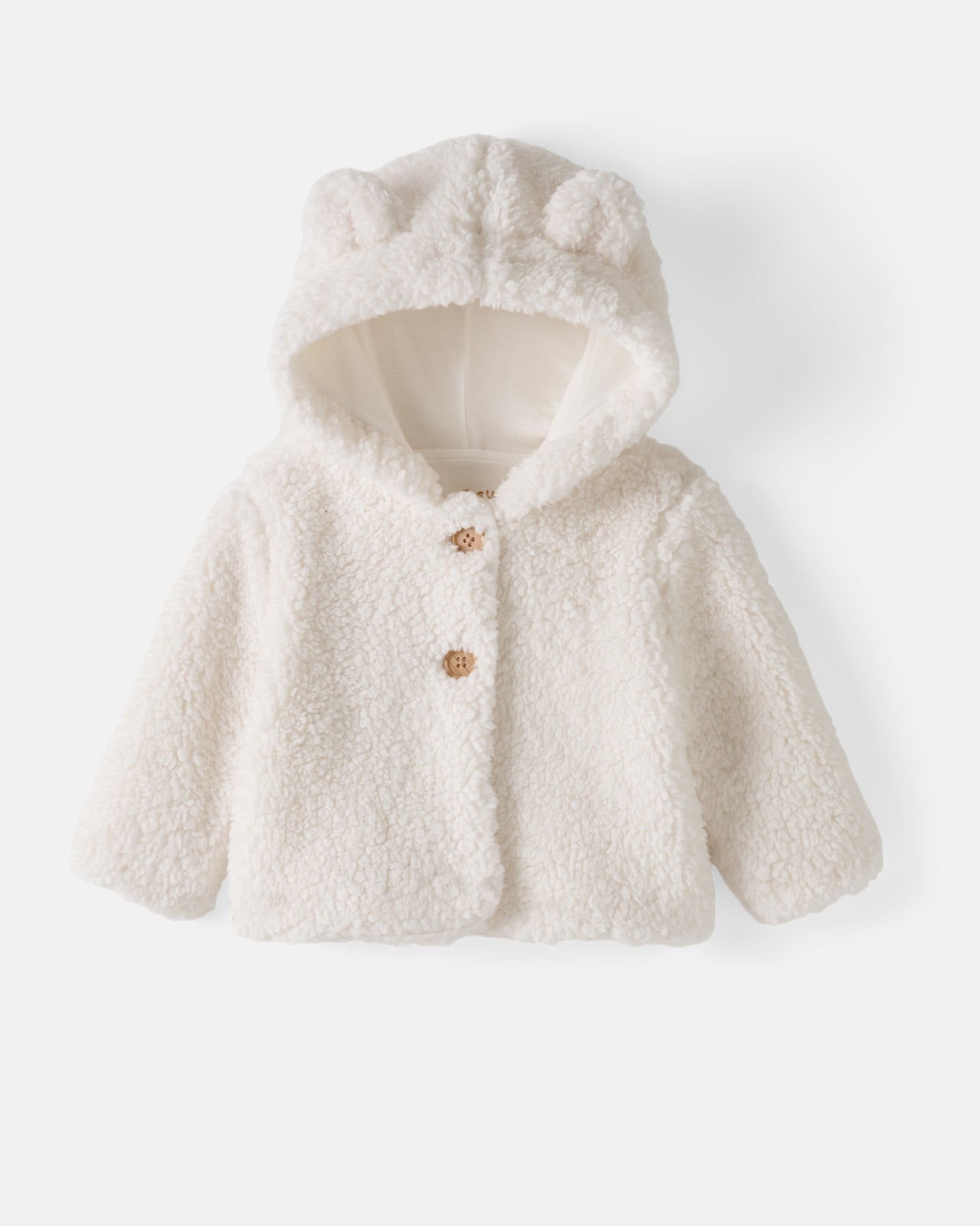 Soft White Sherpa Baby Jacket