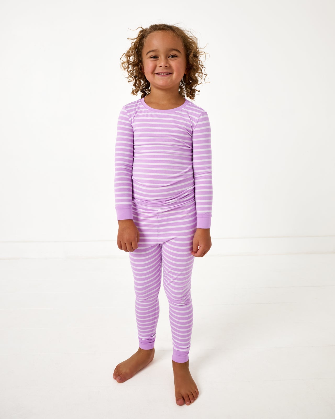 Sweet Orchid Stripe Two-Piece Pajama Set